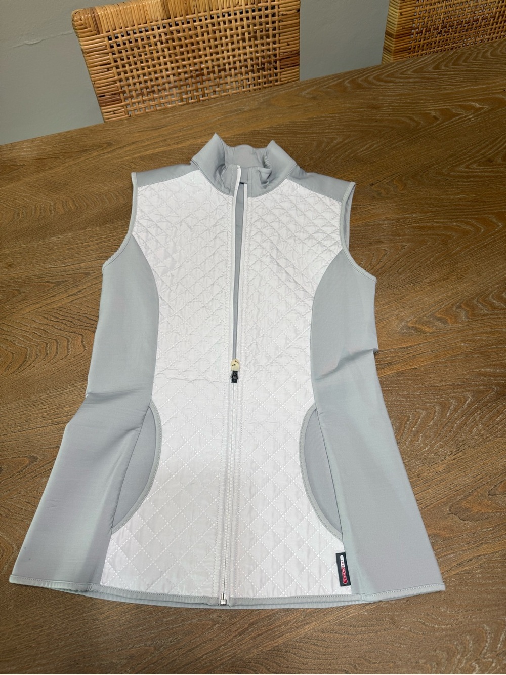 Puma Women’s White and Light Gray Quilted Vest